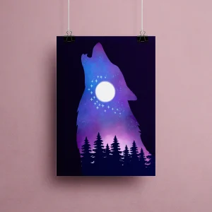 Affiche Loup Mystique