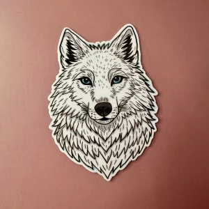 Sticker tête de loup réaliste