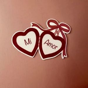 Sticker double cœur rouge Mi Amor