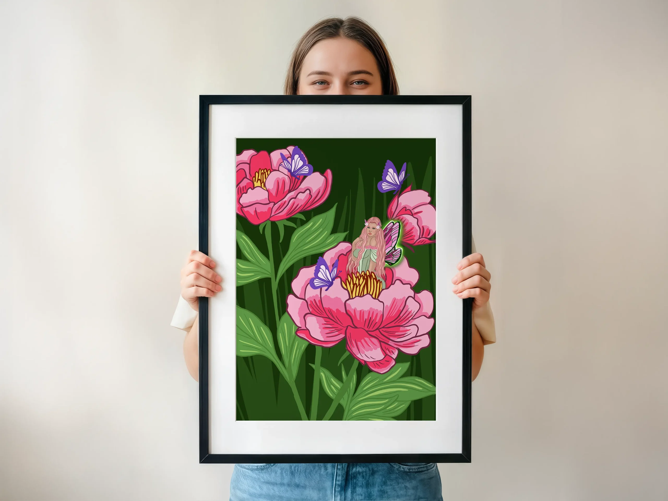 Fée Pivoine – Illustration Fée des Fleurs | Collection Printemps – Image 3