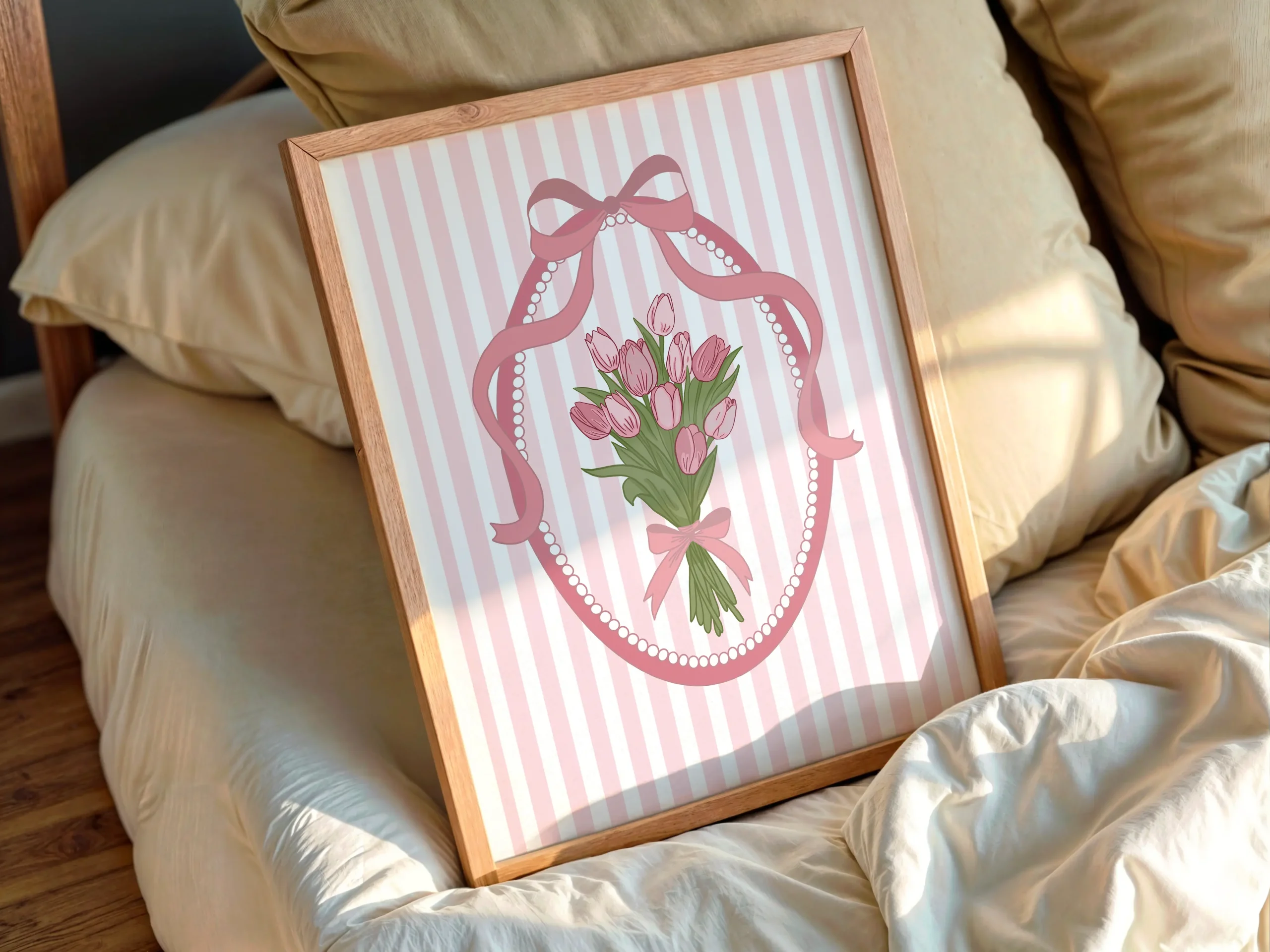 Bouquet de Tulipes – Illustration Coquette & Romantique | Collection Printemps – Image 2