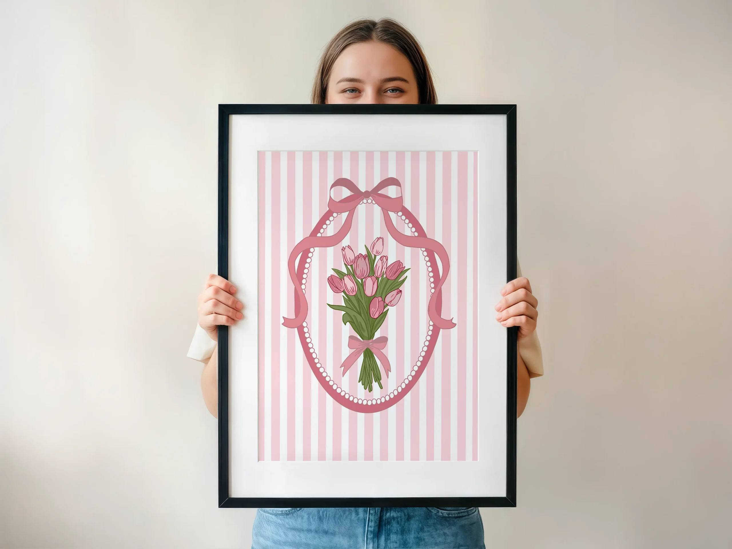 Bouquet de Tulipes – Illustration Coquette & Romantique | Collection Printemps – Image 3